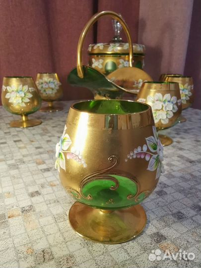 Сервиз, Богемия,Чехословакия.Смальта, золочение