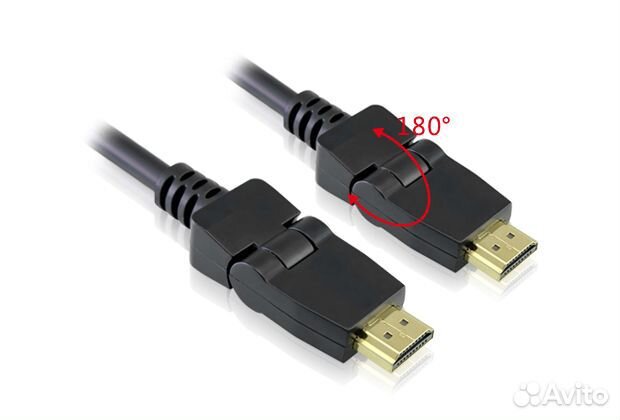 Hdmi-каб. 1.8 метра, v1.4, с поворотными штекерами