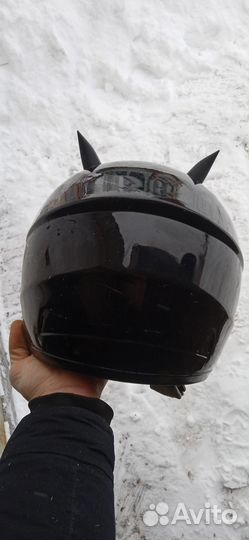 Мотошлем с рожками