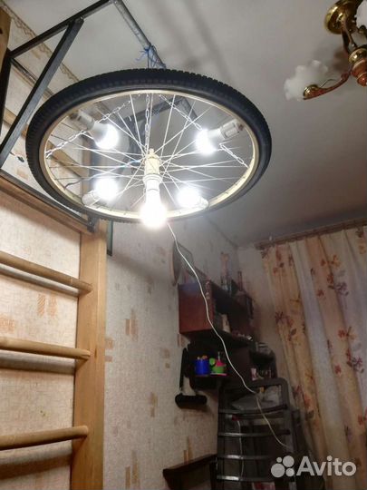 Люстра, Лофт, Колесо от велика