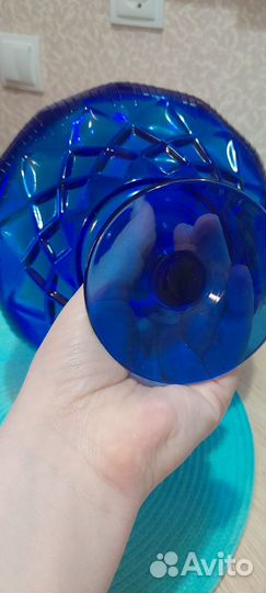 Ваза, фруктовница на ножке хрусталь СССР