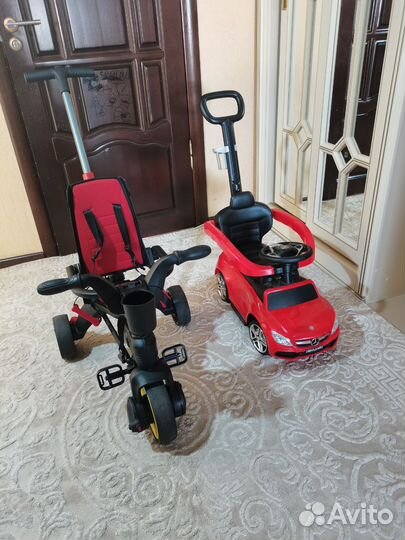 Детская машинка каталка с ручкой