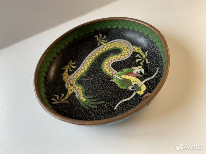 Розетка блюдце клуазонне старый Китай