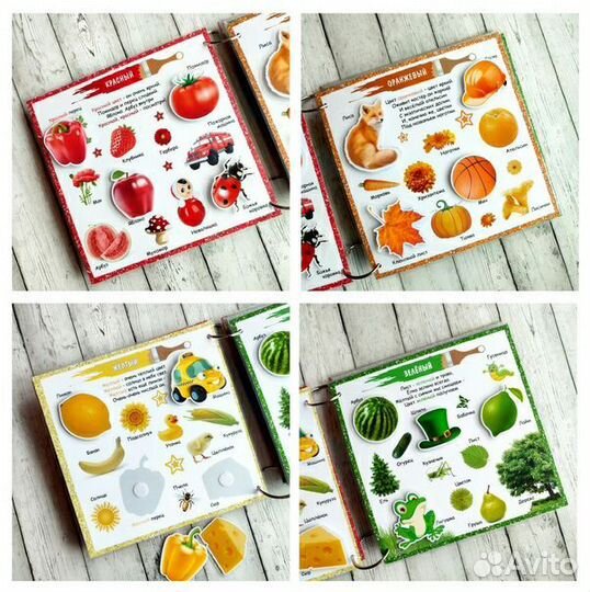 Развивающая книжка на липучках Азбука цвета