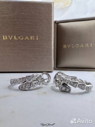 Золотые серьги Bvlgari Serpenti Viper