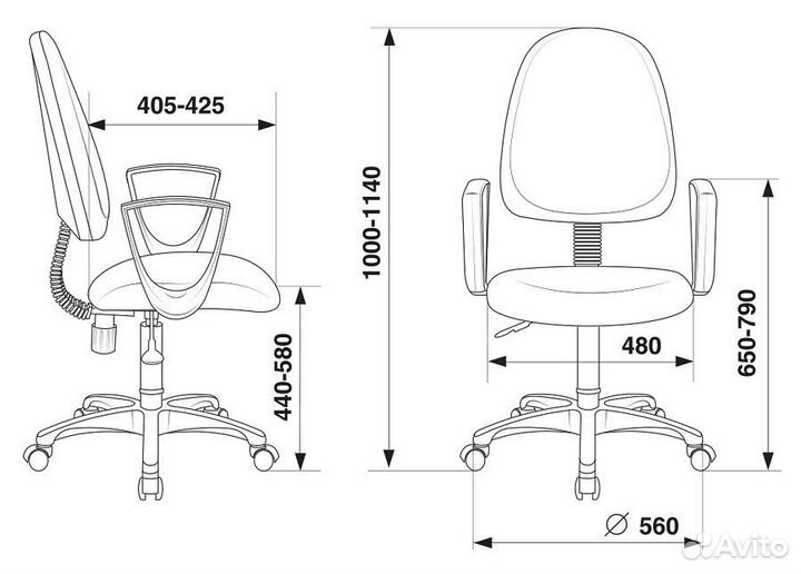 Кресло компьютерое CH-1300N/3C1
