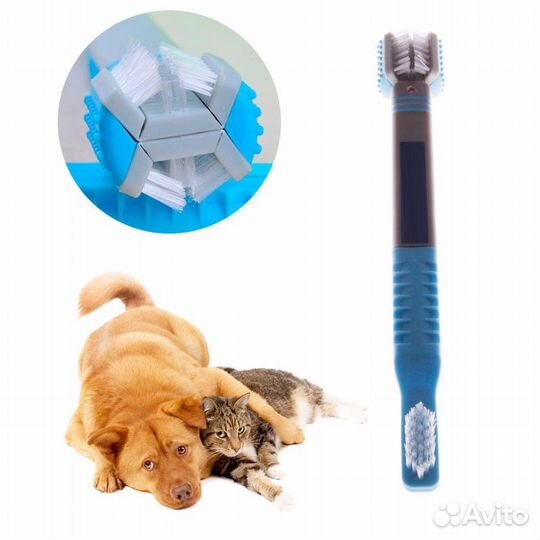 Двуглавая зубная щётка для собак и кошек