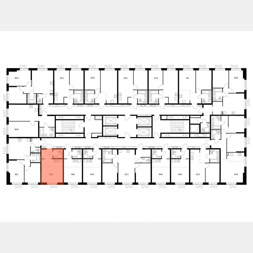Квартира-студия, 23,5 м², 18/24 эт.
