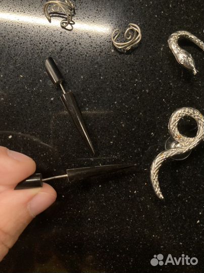 Готические рокерские украшения для ушей