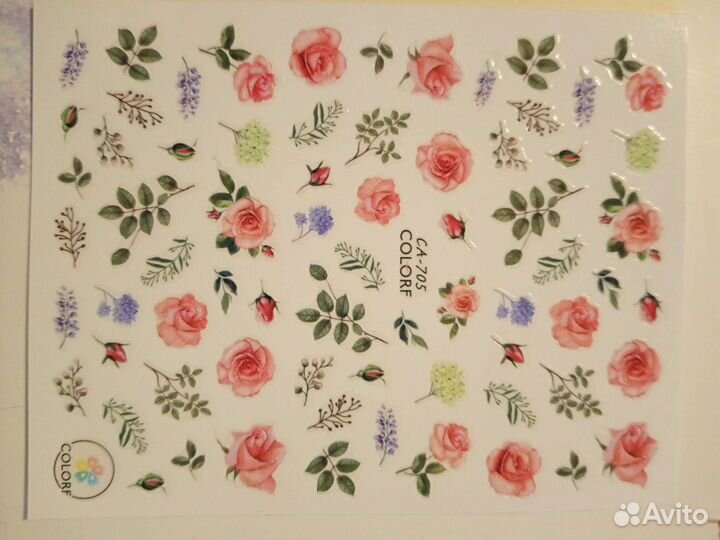 Наклейки слайдеры для ногтей+поталь