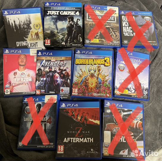 Игры на Sony playstation 4 диски PS4