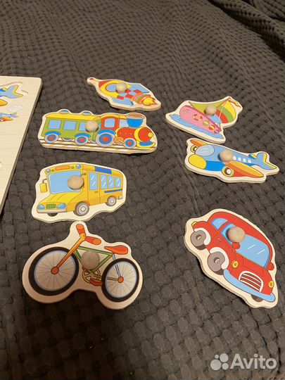 Деревянный пазл вкладыш Транспорт