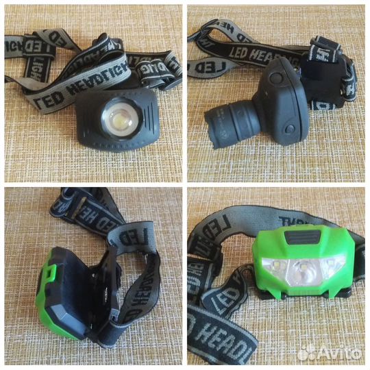 Налобный фонарик на батарейках и подставках