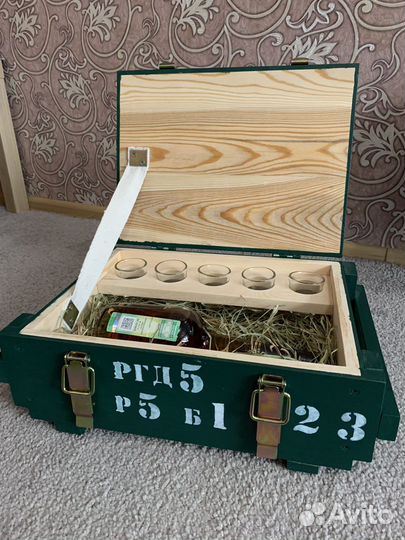 Ящик деревянный подарочный под бутылку