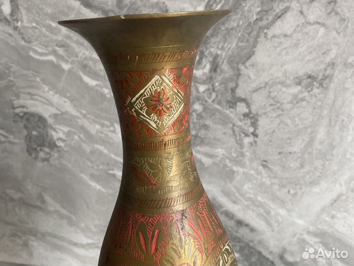 Антикварная ваза латунь Индия