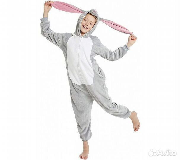 Кигуруми для детей Funfur Зайка Серый S