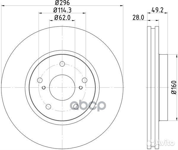 Диск тормозной перед ND1028K nisshinbo