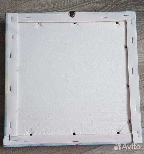 Картина (воздушный шар, вышивка, заяц, бисер)