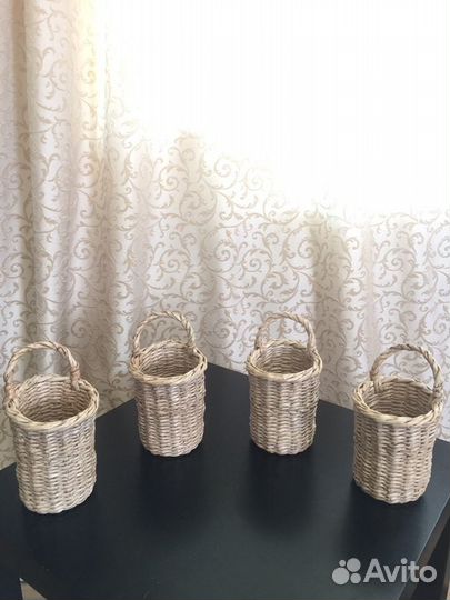 Корзины из бумажной лозы ручная работа