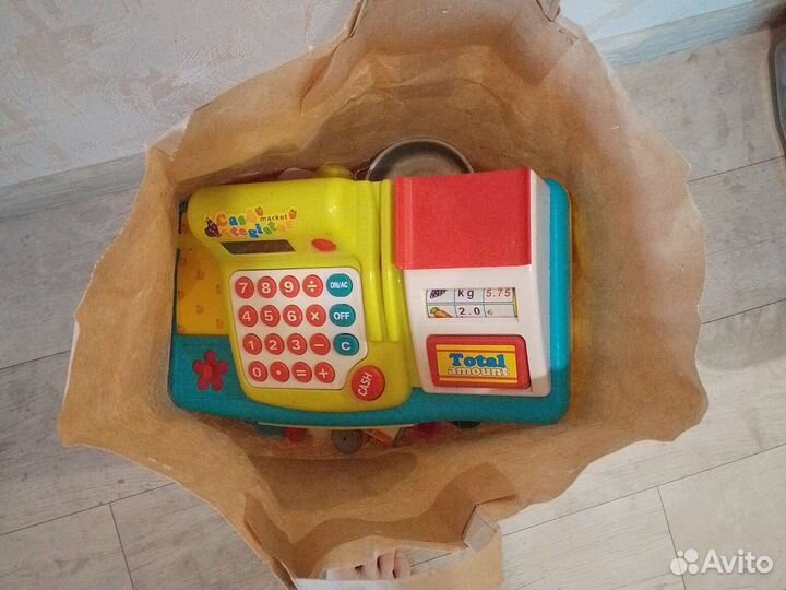 Касса со звуком и большой набор продуктов