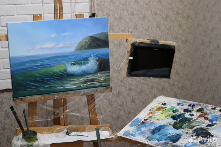 Картина маслом Морская волна