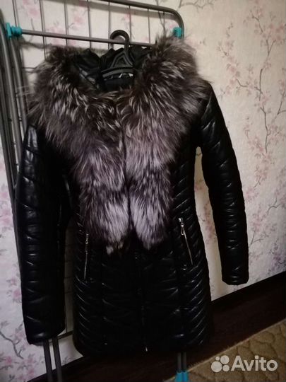 Пуховик кожаный