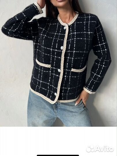 Кардиган женский твидовый