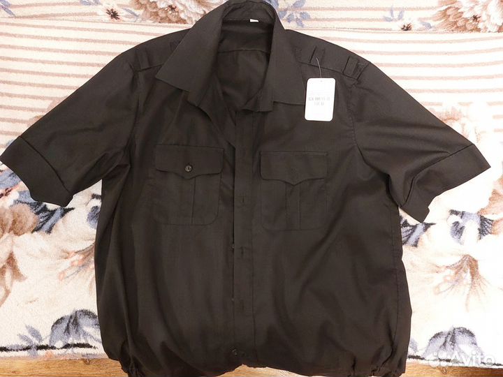 Новая рубашка черная вмф с коротким рукавом