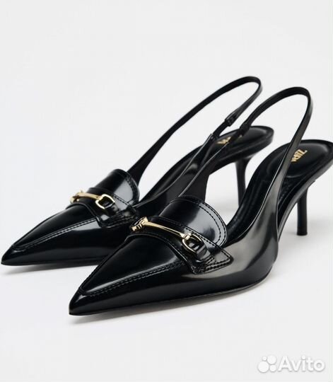 Слингбэки босоножки черные Zara