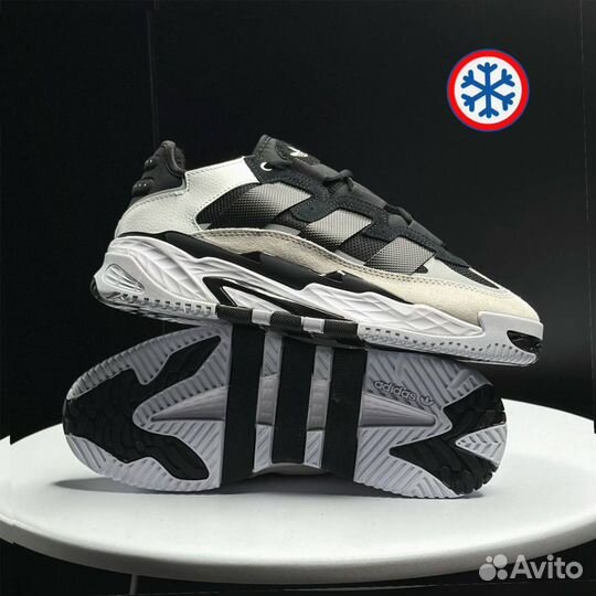 Кроссовки зимние Adidas Niteball black and white