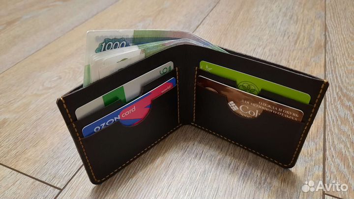 Кошелек мужской кожаный ручной работы