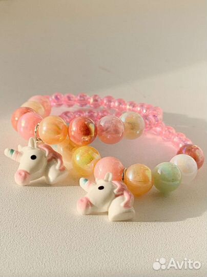 Набор из 2х детских браслетов с единорогом