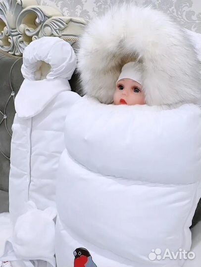 Конверт зимний на выписку для новорожденного