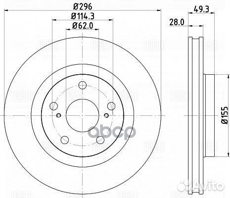 Диск торм. перед. для а/м Toyota Camry (06) d