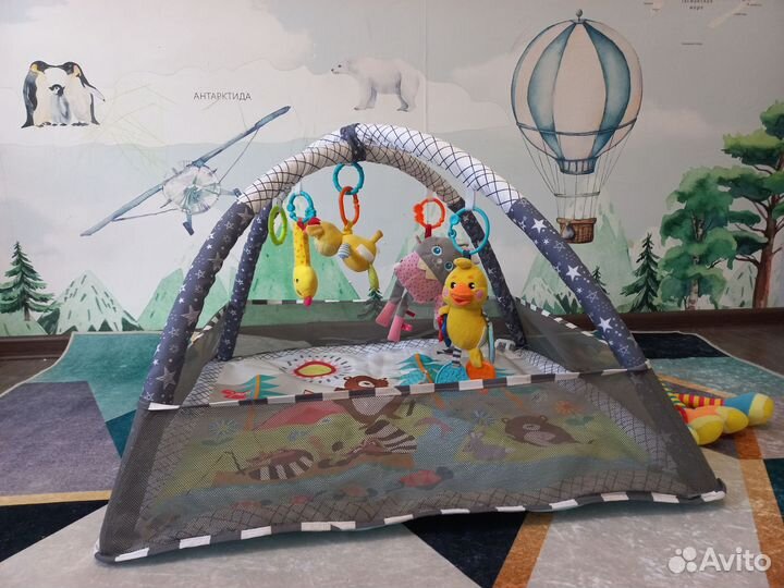 Развивающий коврик-манеж для детей с бортиками
