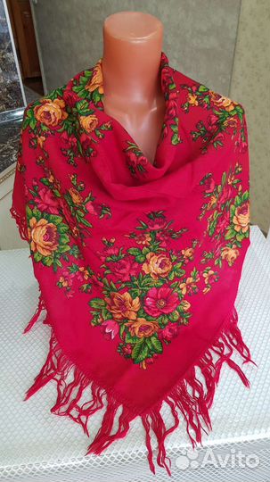 Павлопосадский платок шаль шерсть СССР