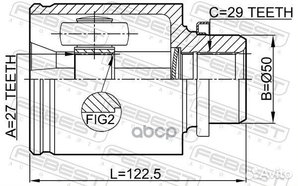 ШРУС внутренний правый 27X50X29 nissan murano 08