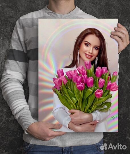 Портрет по фото на холсте под заказ, дримарт, шарж