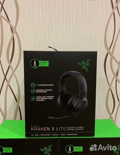 Игровые наушники razer kraken X lite (новые)