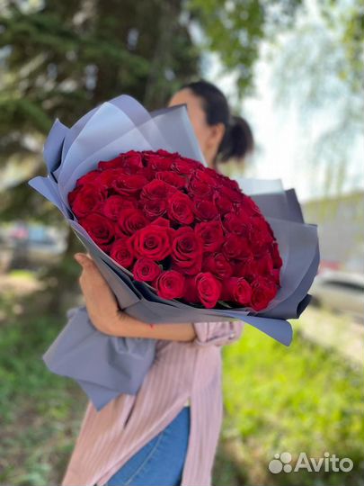 Роза стойкая премиум красная 101 букет