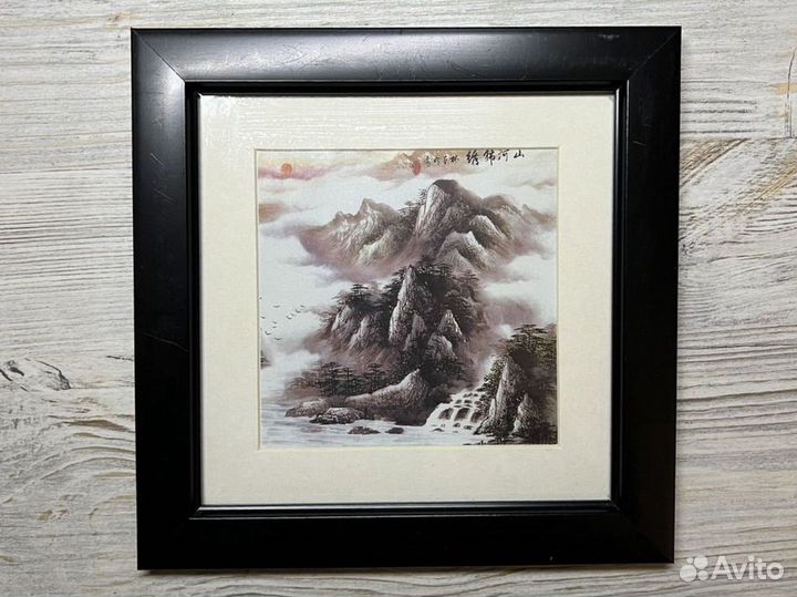 Набор японских картинок в рамке со стеклом 3 шт