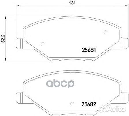 P85121 колодки дисковые передние131,6х17,7х52
