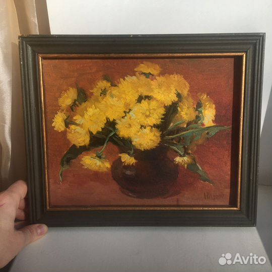 Картина 29*24 см масло одуванчики весна