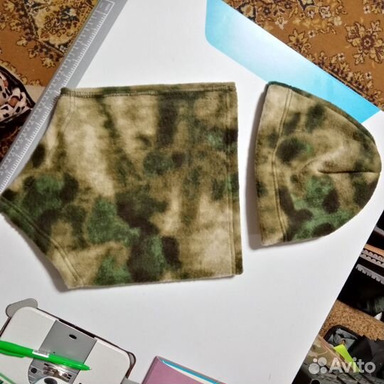 Комплект шапка и снуд кмф