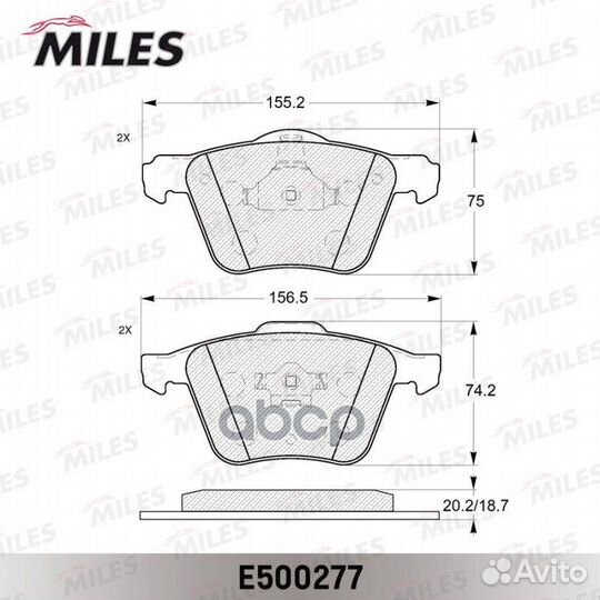 Колодки тормозные E500277 Miles