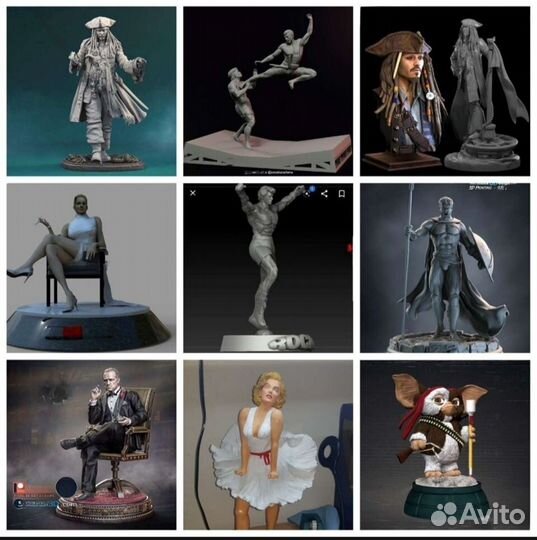 Много фигурок персонажей из кино и мультфильмов