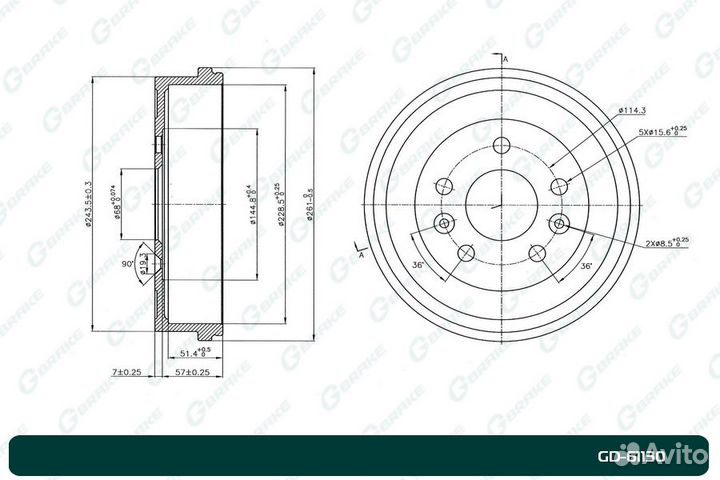 Барабан тормозной G-brake GD-61130 GD-61130 G