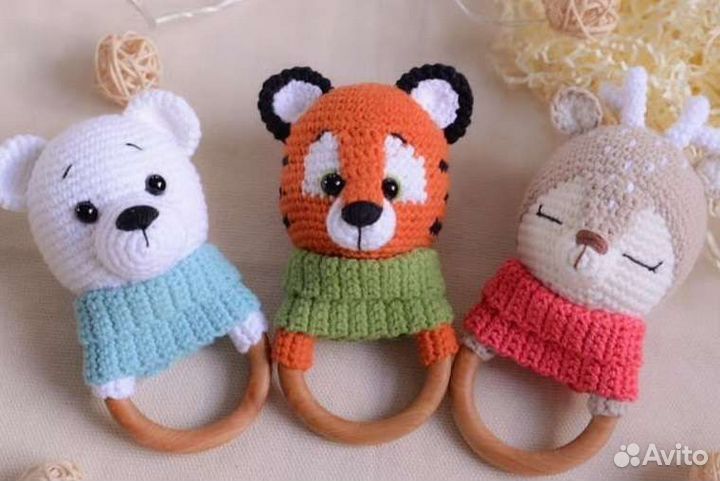 Деревянные грызунки погремушка