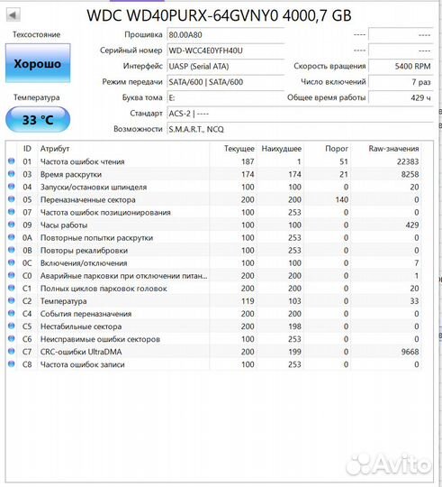 Жесткий диск WD Purple 4TB (WD40purx)