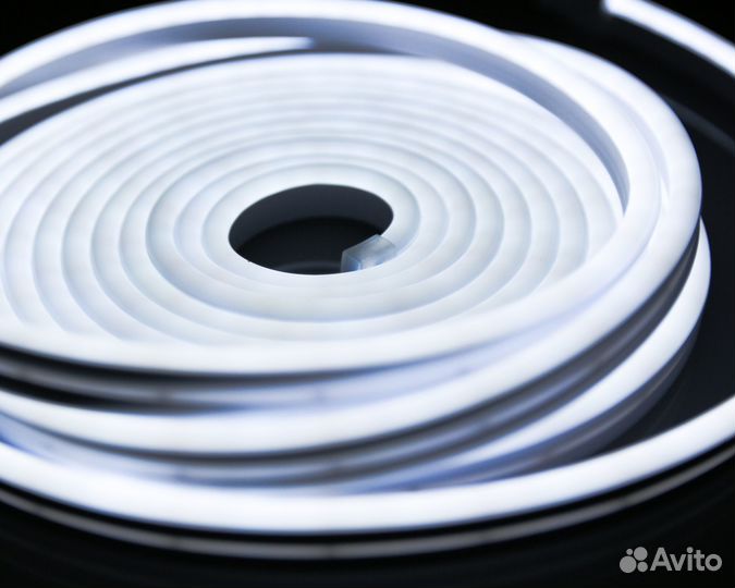 Гибкий неон 12 вольт 5 метров белый